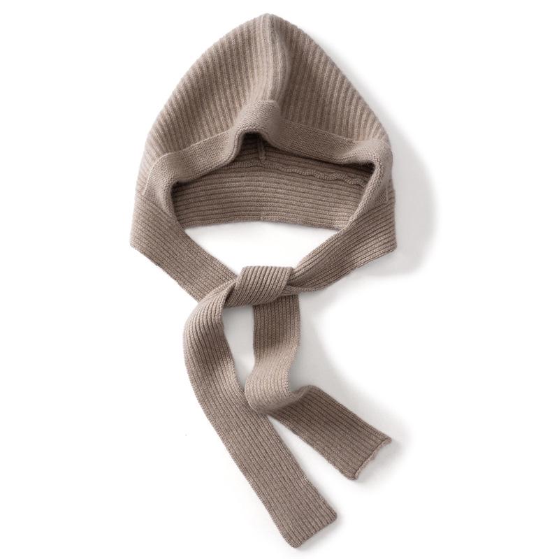 100% Pure Cashmere Women's Ribbed Knit Hat and Scarf Set - Stylish, Warm, Solid Color