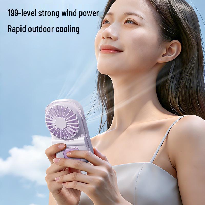USB Rechargeable Portable Mini Desktop Fan with Digital Display and High-Speed Semiconductor Cooling