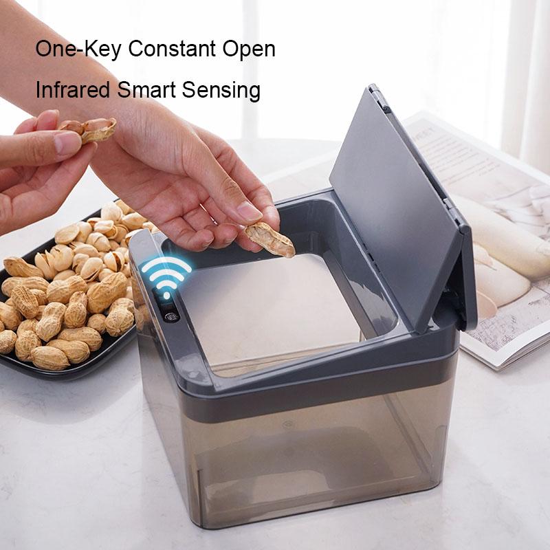 2024 New Desktop Smart Sensing Storage Box Automatically Open Transparent Appearance Suitable for Bedroom, Kitchen and Office