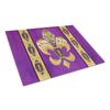 Large Heat Resistant Tempered Glass Cutting Board Fleur De Lis Tiger Football Multicolor Non Skid Feet Easy To Clean Durable