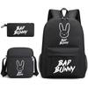 Large Capacity Schoolbag with Shoulder Strap; Student Three-piece Pencil Case Set