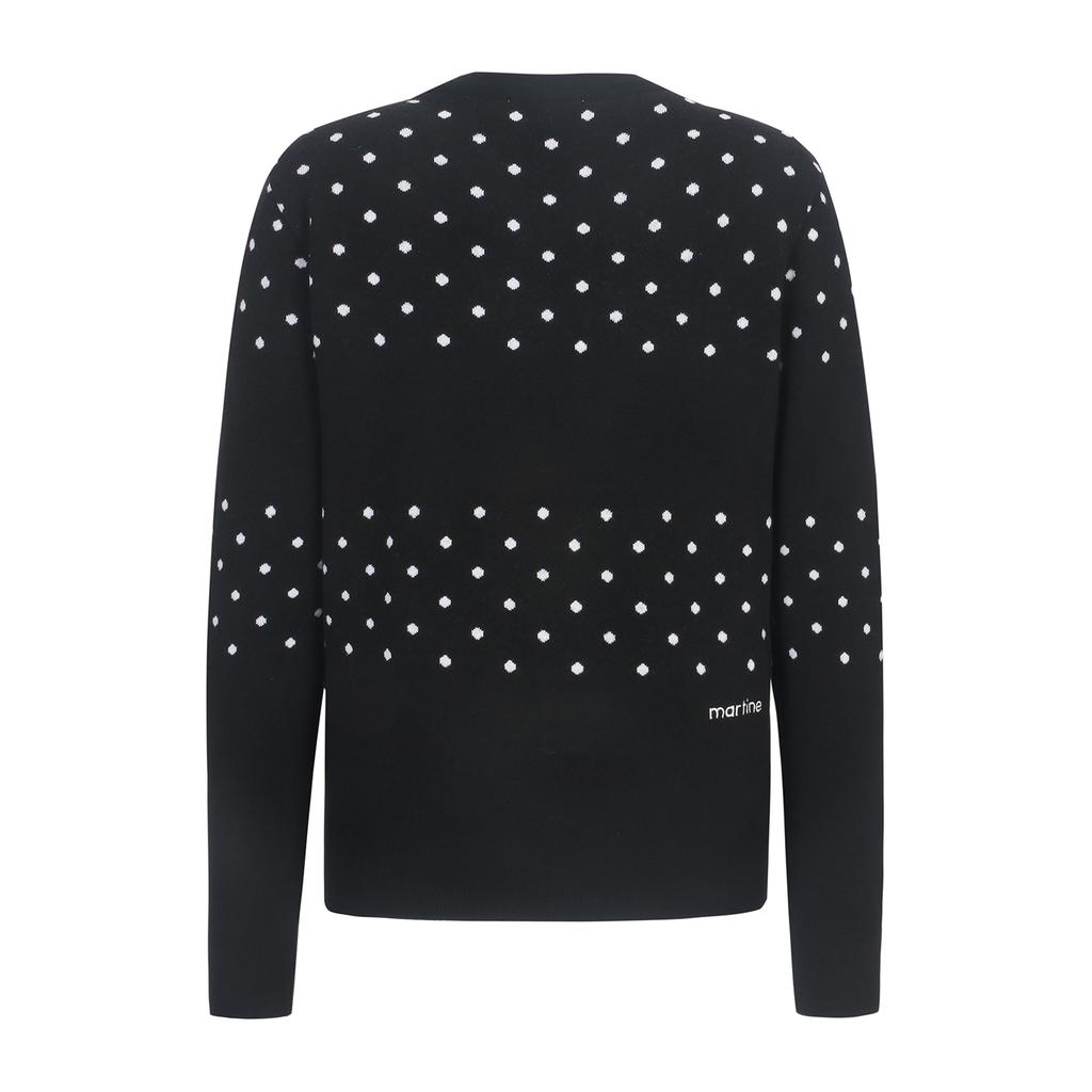 MARTINE GOLF Logo Round Neck Knit_Black