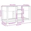 Bunk Bed for Kids Grey Sonoma 75 x 190 cm Particleboard