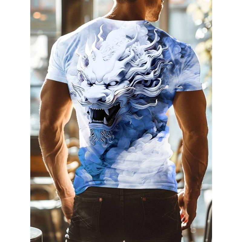 

Мужские футболки Летний узор Дракона 3D принт Топы Футболки Летняя Женская Уличная Мода Оверсайз Футболка Мужская Одежда S