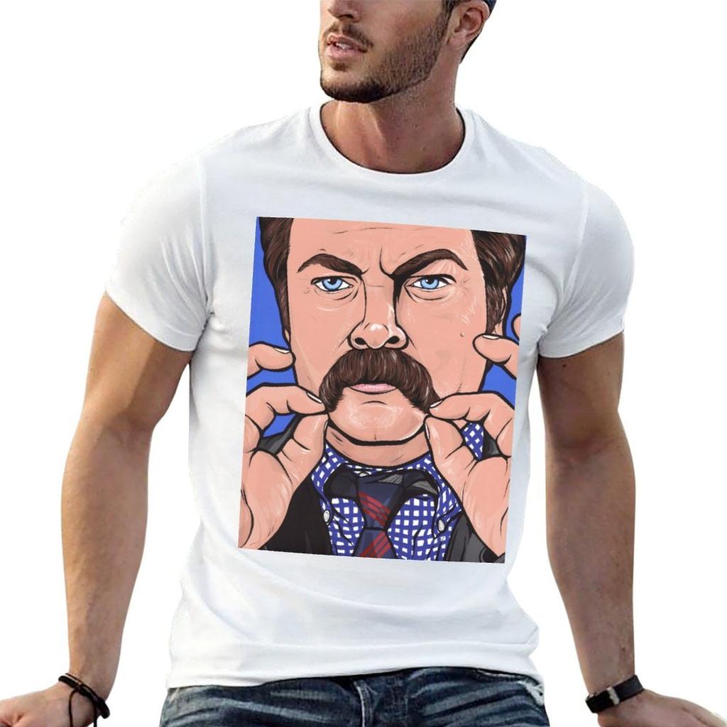 Ron Swanson T-Shirt Big Size Loose Fit Tee Shirt