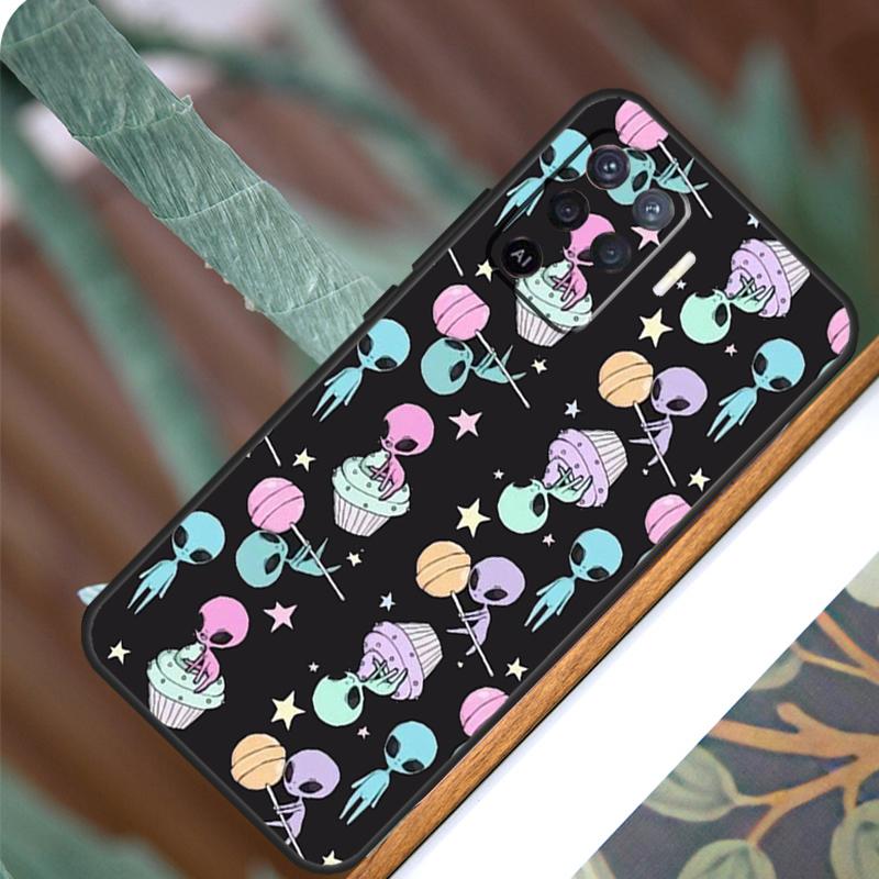 Funny Alien For OPPO A53S A57S A54S A38 A78 A58 A79 A15 A17 A77 A16 A76 A96 A52 A72 A5 A9 A94 A74 Case