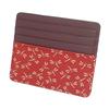 Indenya Schlanke Kartenhülle, Dünn, Hirschleder mit Roter und Weißer Lackierung, Libellenmuster, 2530-13-008