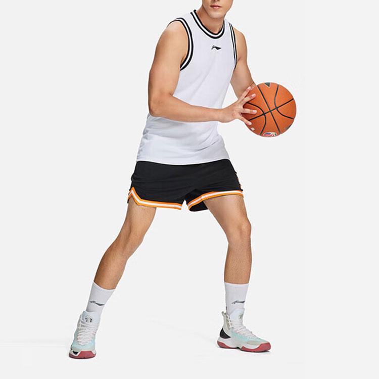 Li-Ning Professional Basketball Series Plain Straight Leg Sports Casual Shorts Men Bottoms Black AAPS061-1