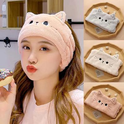 Katzen Korallenfleece Stirnbänder für Frauen Niedliche Weiche Haarschleifen Stirnband Haarbänder Gesicht Waschen Make-up Turbane Verband Mädchen Accessoires