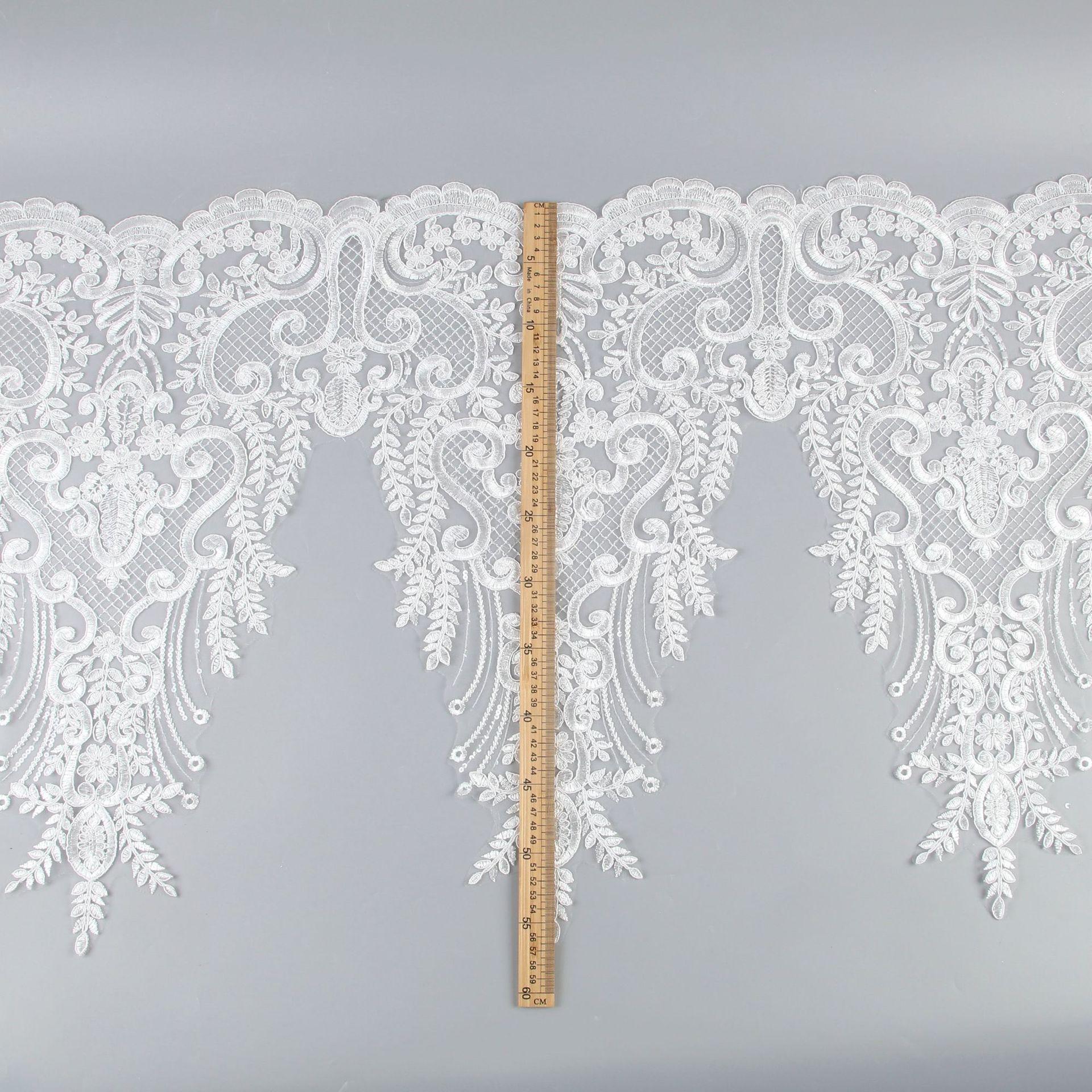 

Ширина 58 см Кружевные аксессуары с вышивкой пайетками, Свадебная фата, Аксессуары для одежды, Кружевные аксессуары для одежды ручной работы Ben White/Transparent Sheet/Width 58CM