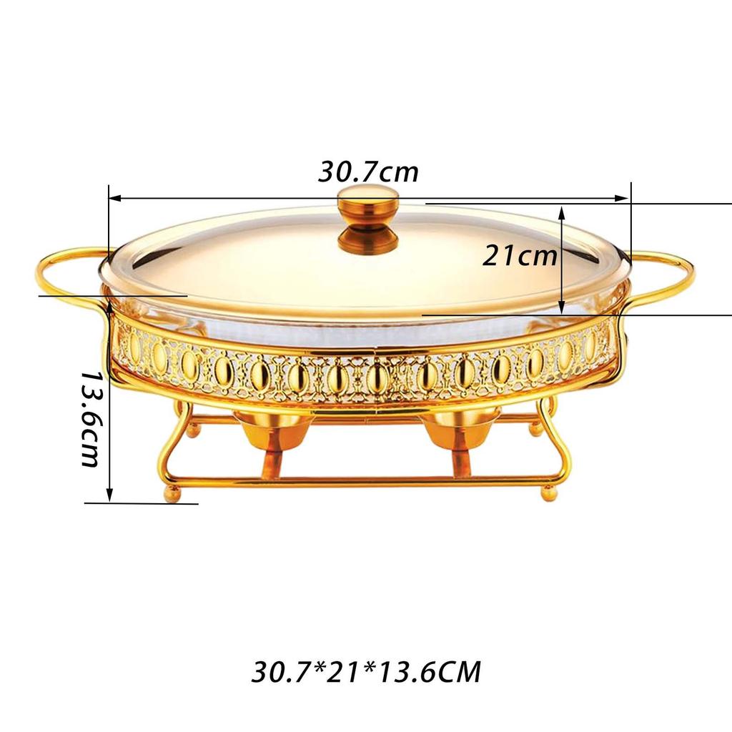 Catering Food Warmer Round Chafing Dish and Holder Buffet Set for Soup Stock Pots Event