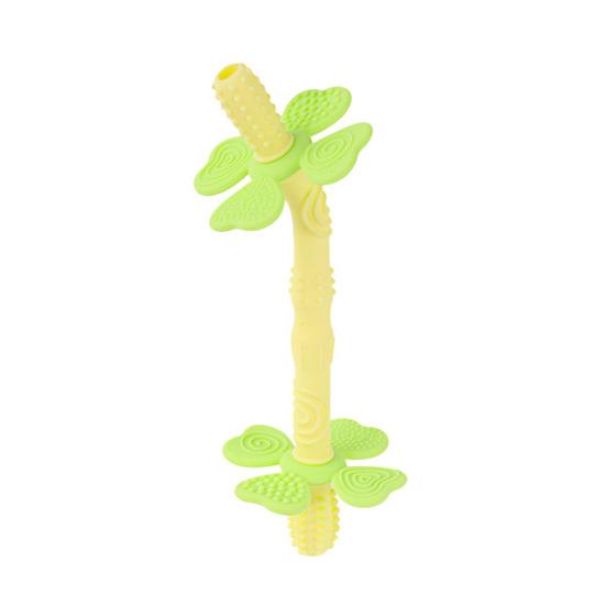

Baby Teething Toys Four-Leaf Clover Shape Silicone Teether Gum Massage Lightweight Baby Chew Toy for Sleep Travel