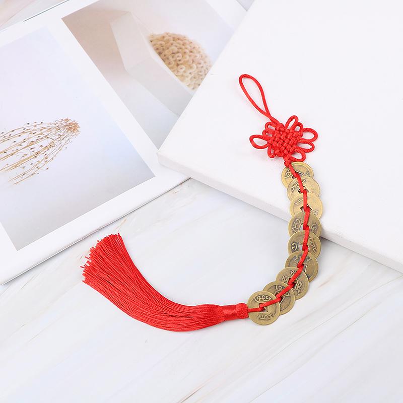 Čínské feng shui mince štěstí bohatství 9 císařských mincí domácí auto závěsný řetězec