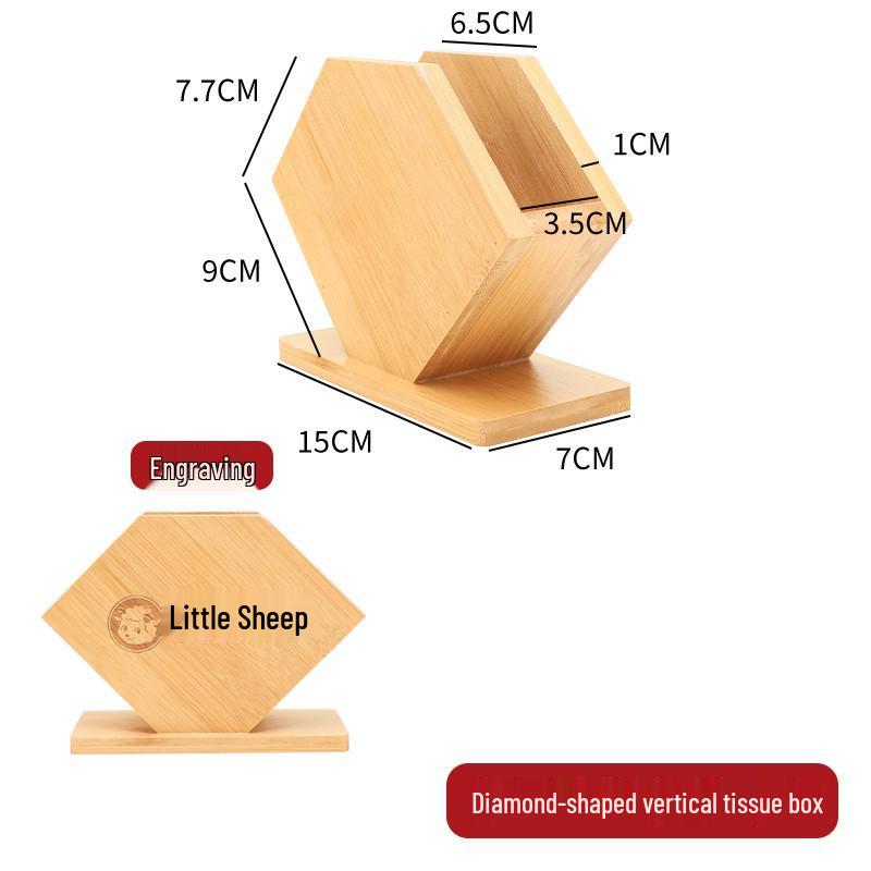 Custom Printed Wooden Napkin and Tissue Box for Restaurants and Hotels