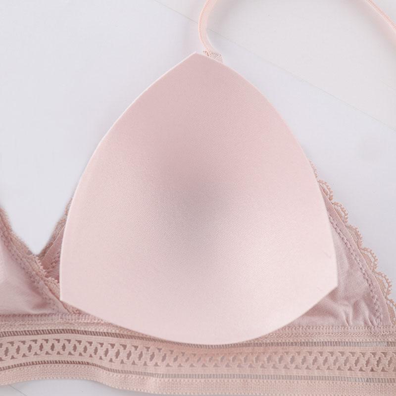 Women Lace Wire Free Sports Bra Beauty Back Comfortable Skin Stretch Triangle Cup Padded Bra