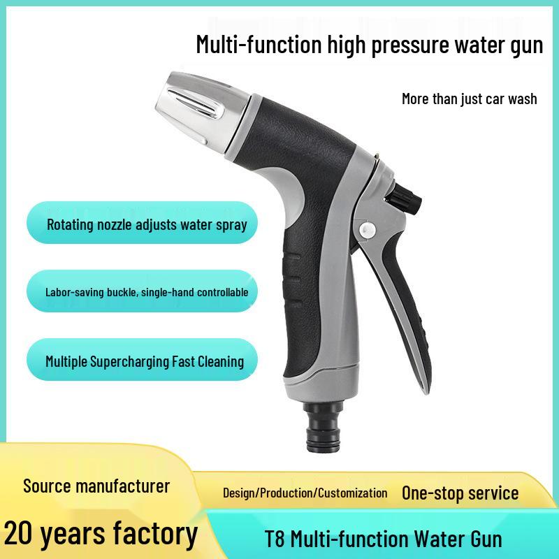 Multifunctional T8 High-Pressure Water Spray Nozzle for Car Washing & Garden Watering