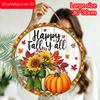 2D Flat Aluminum Decorative Plaques and Ornaments, Featuring A Cheerful Autumn Plaid Sunflower and Pumpkin Pattern for A Rustic Pastoral Style