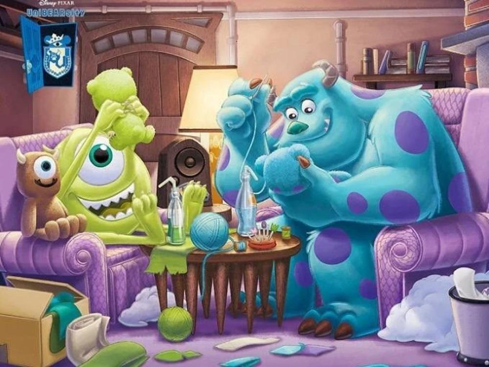 2025 Nuovo Monsters & Co Ricamo Diamante Cartone Animato Pittura Diamante Rotonda Nuovo Puzzle Mosaico Strass Decorazione Parete Casa