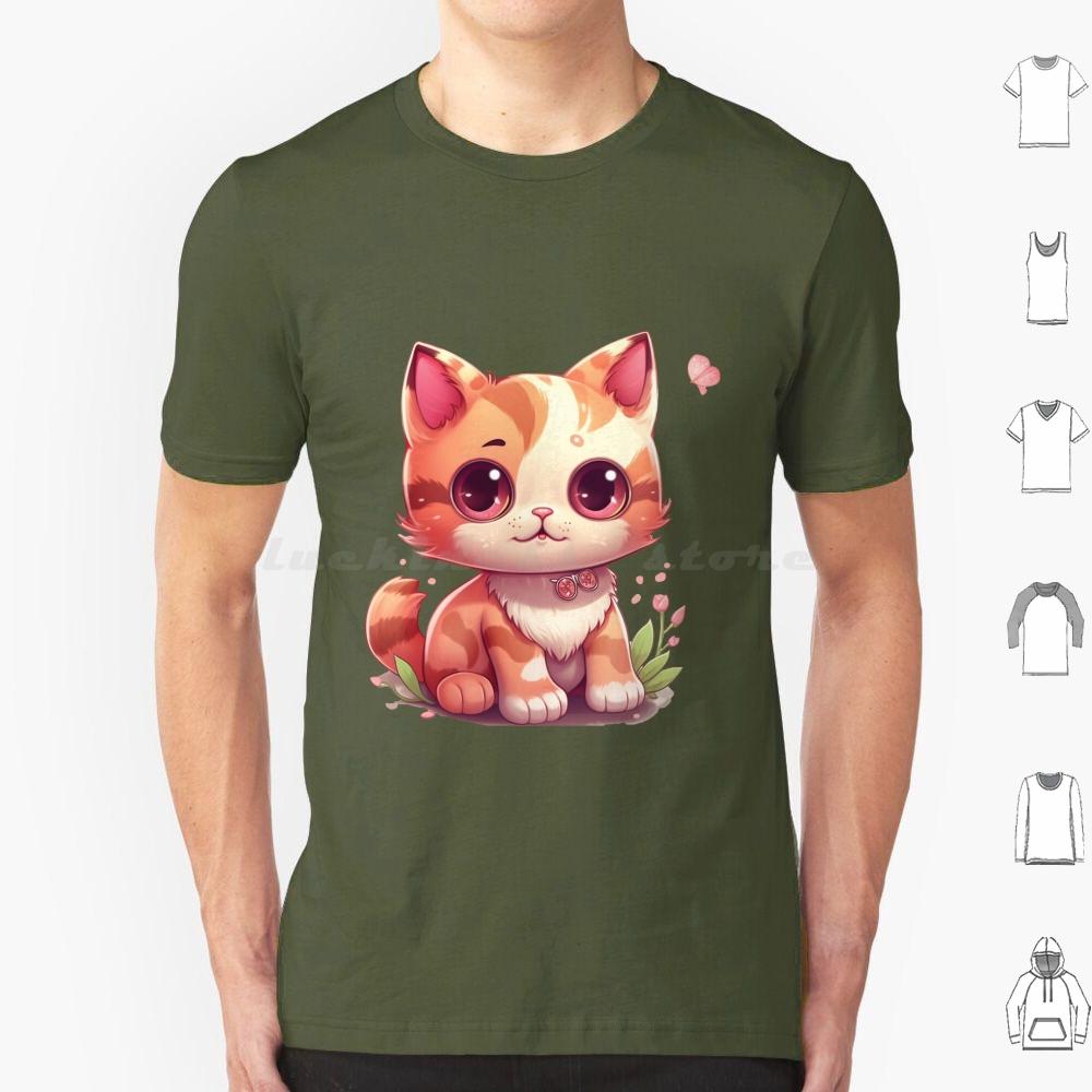 Kawaii Charming Kitty T Shirt Men Women Kids 6xl Cute Cat Illustration Cartoony Cat Design Meowing Cat Art Playful Cat