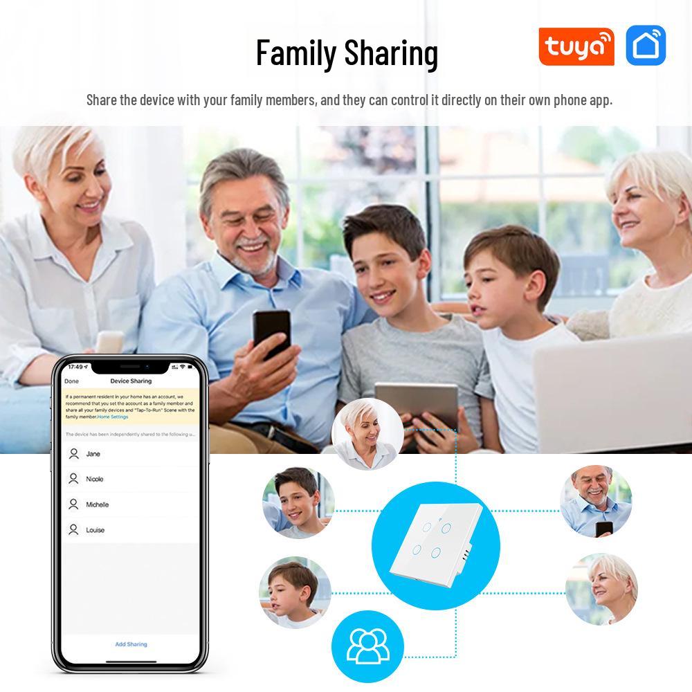 Tuya WiFi Smart Switch Panel - Touch- & Sprachsteuerung (US/Europäischer Standard)