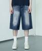 WAAR M229 Wide Bermuda Denim Pants_Dark Blue