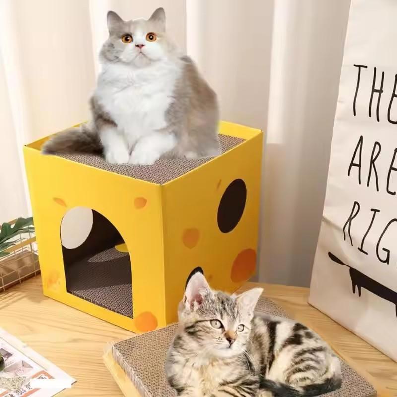 Cat Scratching Board Protect Furniture Grinding Claw Toys Cartoon Cat Corrugated Paper Wear-resistant Cat Nest Cat Accessories
