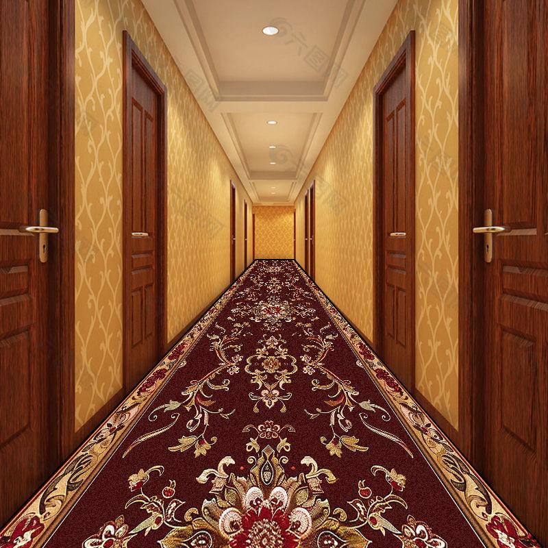Gorgeous Retro European Decoration Home Carpet Runner Red Long Corridor Rugs Non-slip Stairway Carpets Luxury Doorway Floor Mats