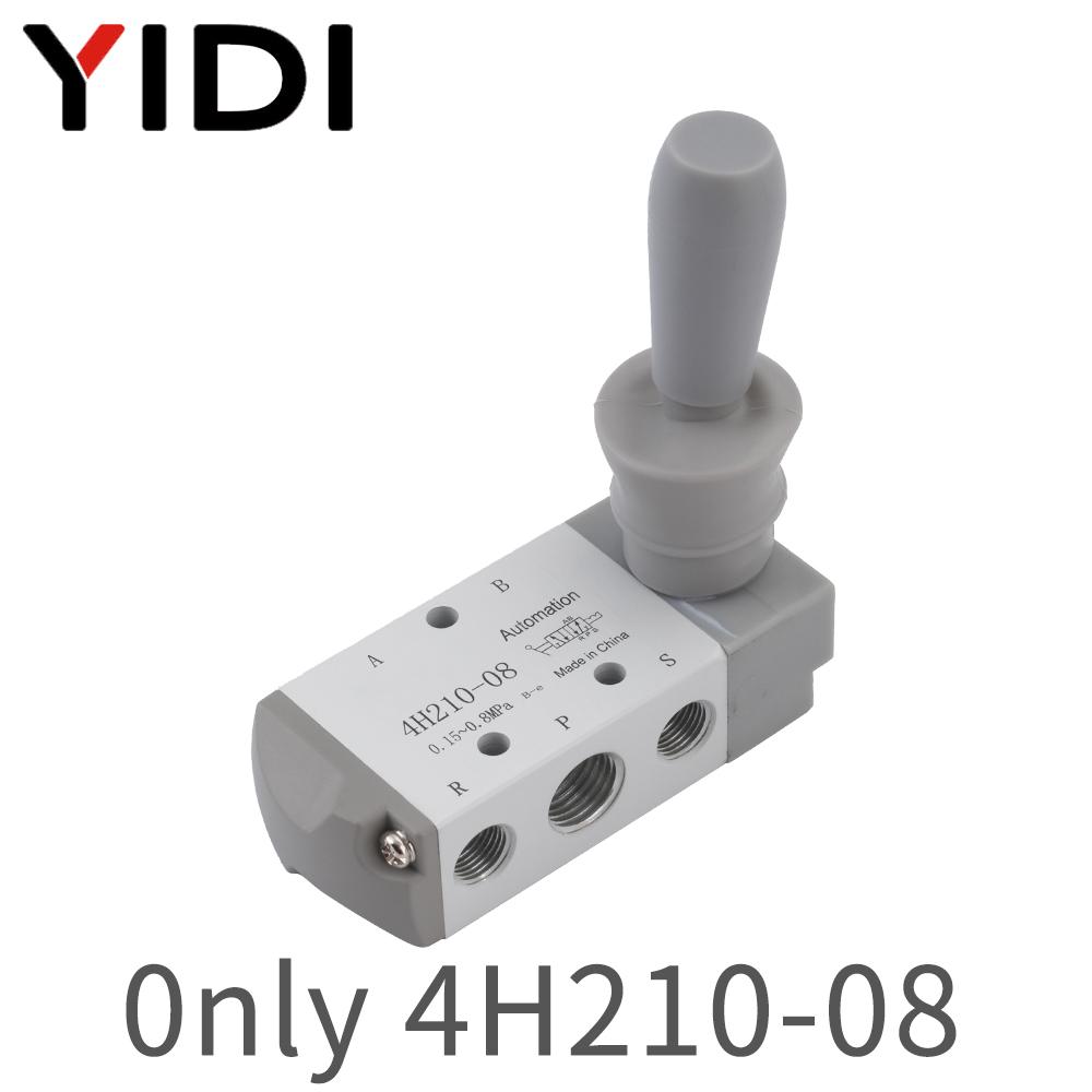 YIDI 4H21008 Pneumatikteil Handventil 4H210-08 Steuerung Kompressor 5-Wege 2-Port Schalter Anschlussstück Anschlussstück-Set