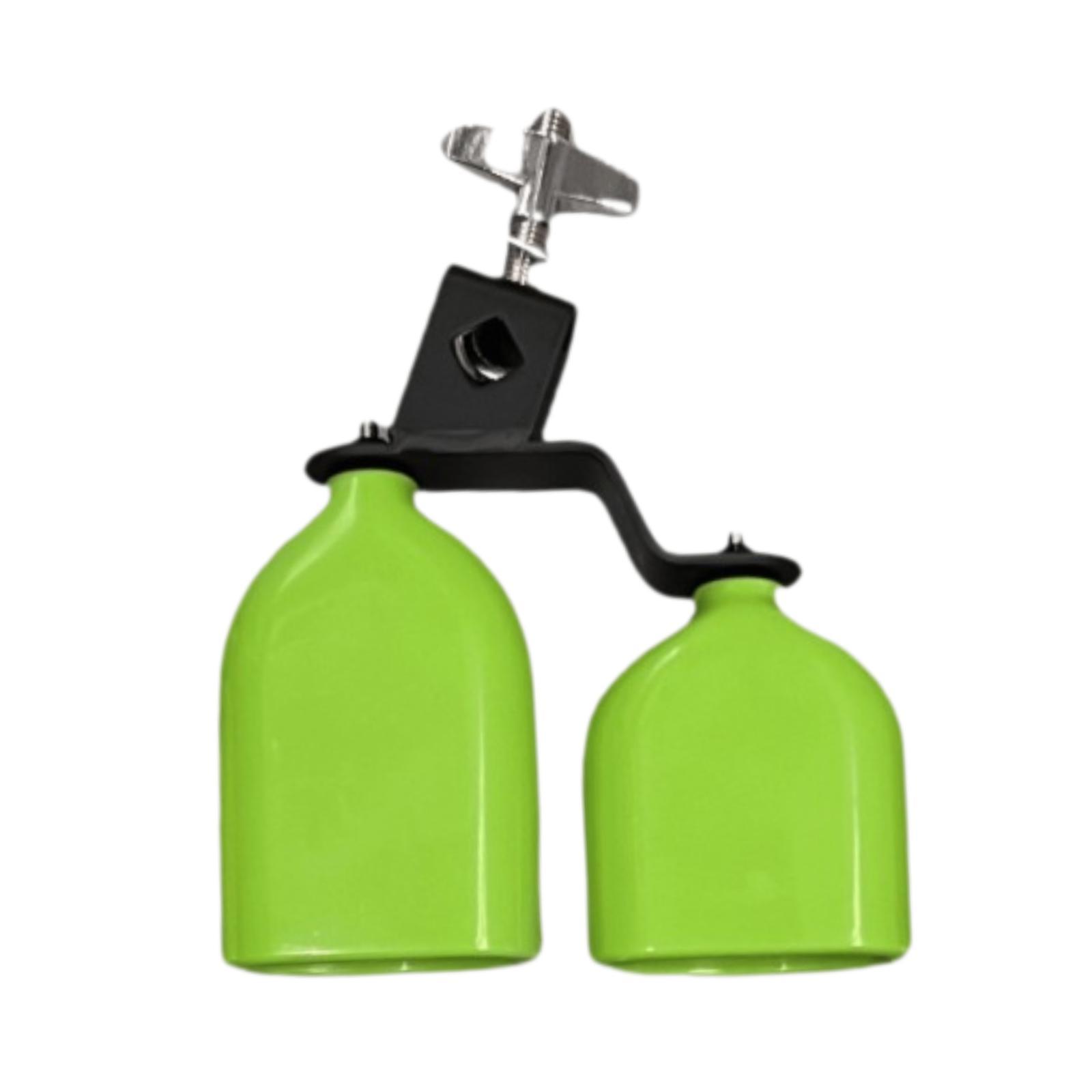 

High and Low Tone Cowbell Handbell Musical Rhythm Educational Portable Drum зелений