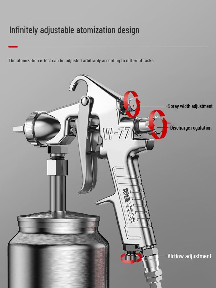 Pneumatic High Atomization Stainless Steel Spray Gun for Latex & Small Car Paint