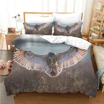 Eagle Bettbezug-Set Polyester Bettwäsche für Jungen Teenager Erwachsene King Queen Größe Grau Weiß Bettbezug Bettset Steppdeckenbezug