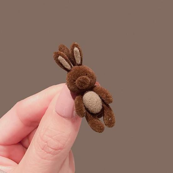 Women Hairpin Non-Slip Design Brown Bear Decor Hair Clip Scalp Friendly Hairpin Hair Styling Tool Hair Accessories