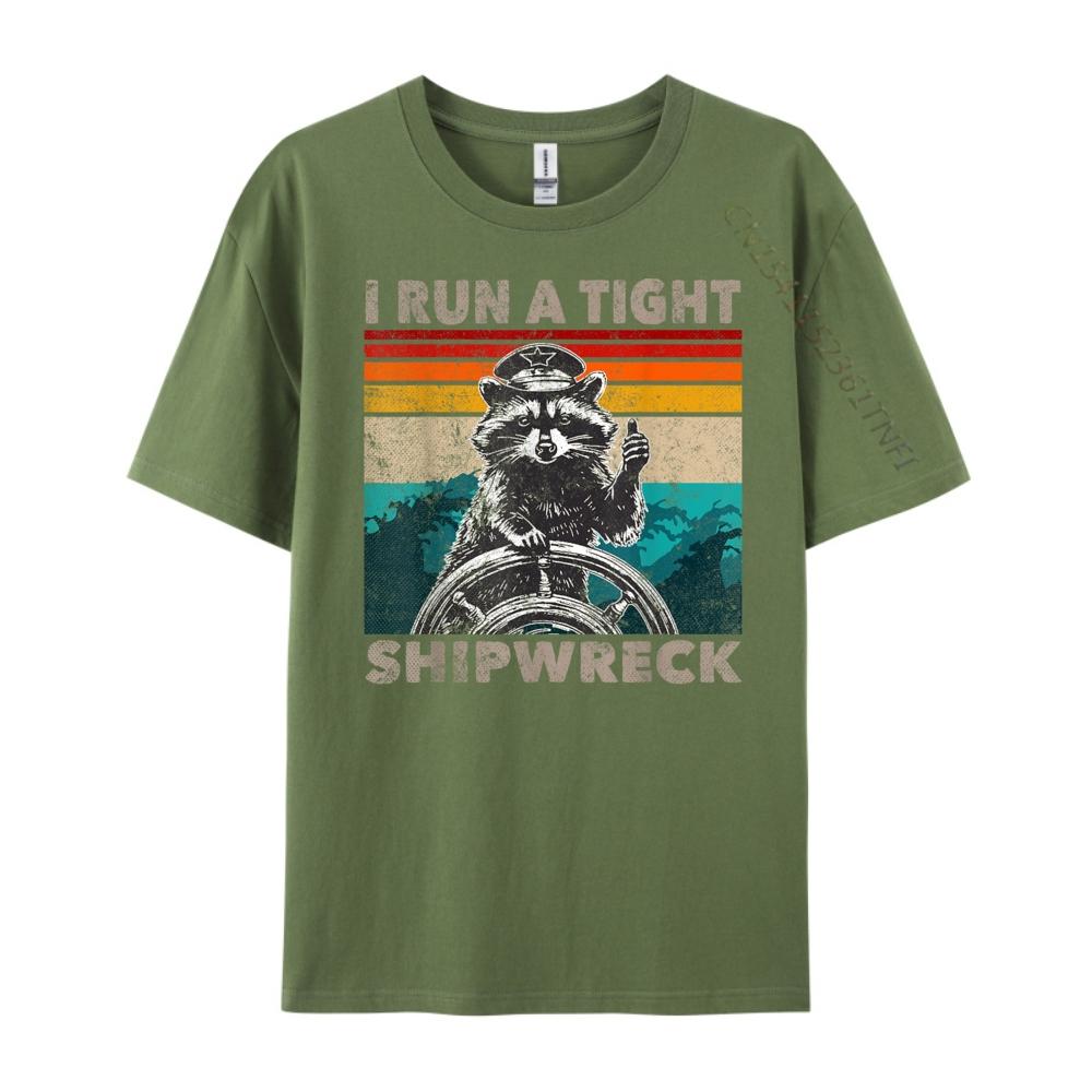 Gestisco un naufragio stretto Capitan Procione Divertente Vintage Carino T-shirt Oversize Regali da Uomo