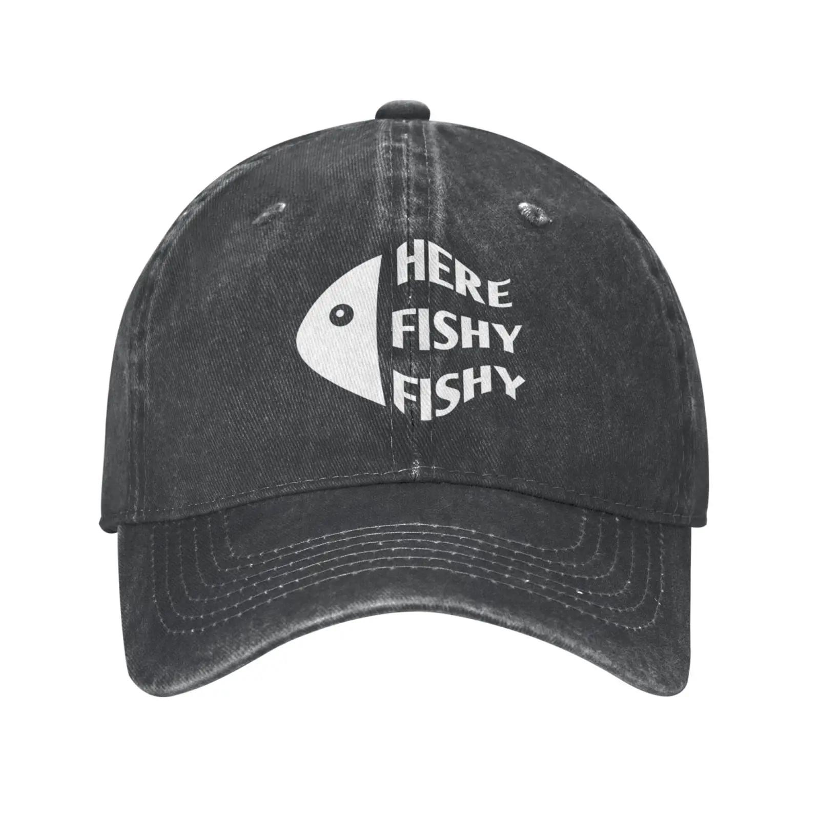 

Рыболовная кепка здесь Fishy Fishy Fishy Кепка для женщин Бейсболки Модная шляпа Adjustable