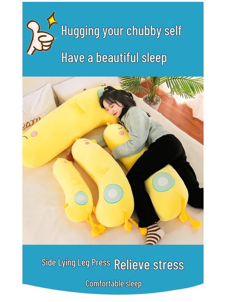Yellow Chicken Plush Toy - Removable and Washable Hugging Pillow Doll for Kids, Leg-Clamping Stuffed Animal.