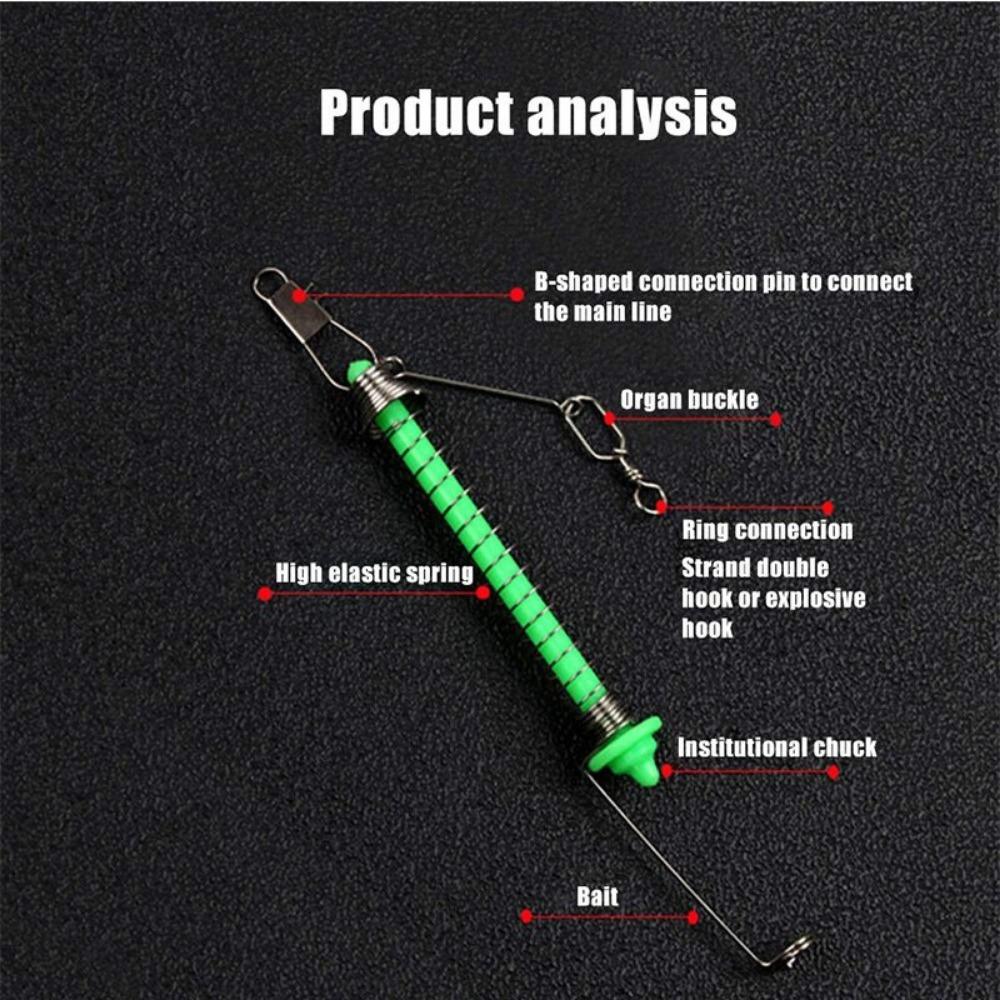 1pc Automatic Fishing Hook Trigger Stainless Steel Spring Fishhook Bait Catch Ejection Catapult Lazy Fishing Tackle