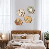 4pcs Bohemian Flowers and Plants Wooden Hanging Wall Decoration Morandi Geometric Hollow Home Hanging Wall Decoration