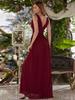 Ever-Pretty Women's Chiffon Pleated Double V-Neck Maxi Evening Dresses Sleeveless Bridesmaid Dress