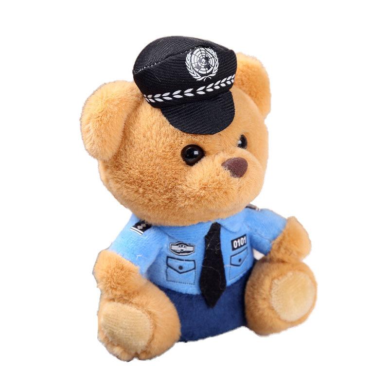 Verkehrspolizei Bär Anhänger Plüschtier Puppe Feuerwehr Polizei Tasche Schlüsselanhänger Puppe Niedlich