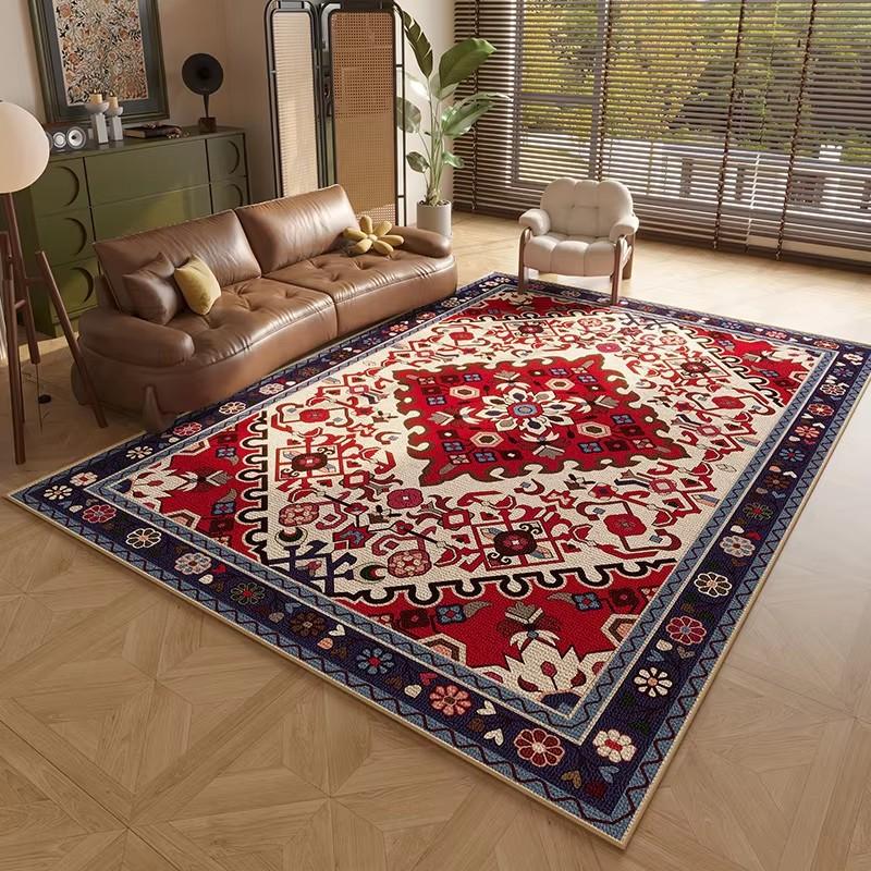 Persian Style Carpets for Living Room Anti-slip Cloakroom Rug American Bedroom Decor Retro Carpet Washable Study Soft Floor Mat