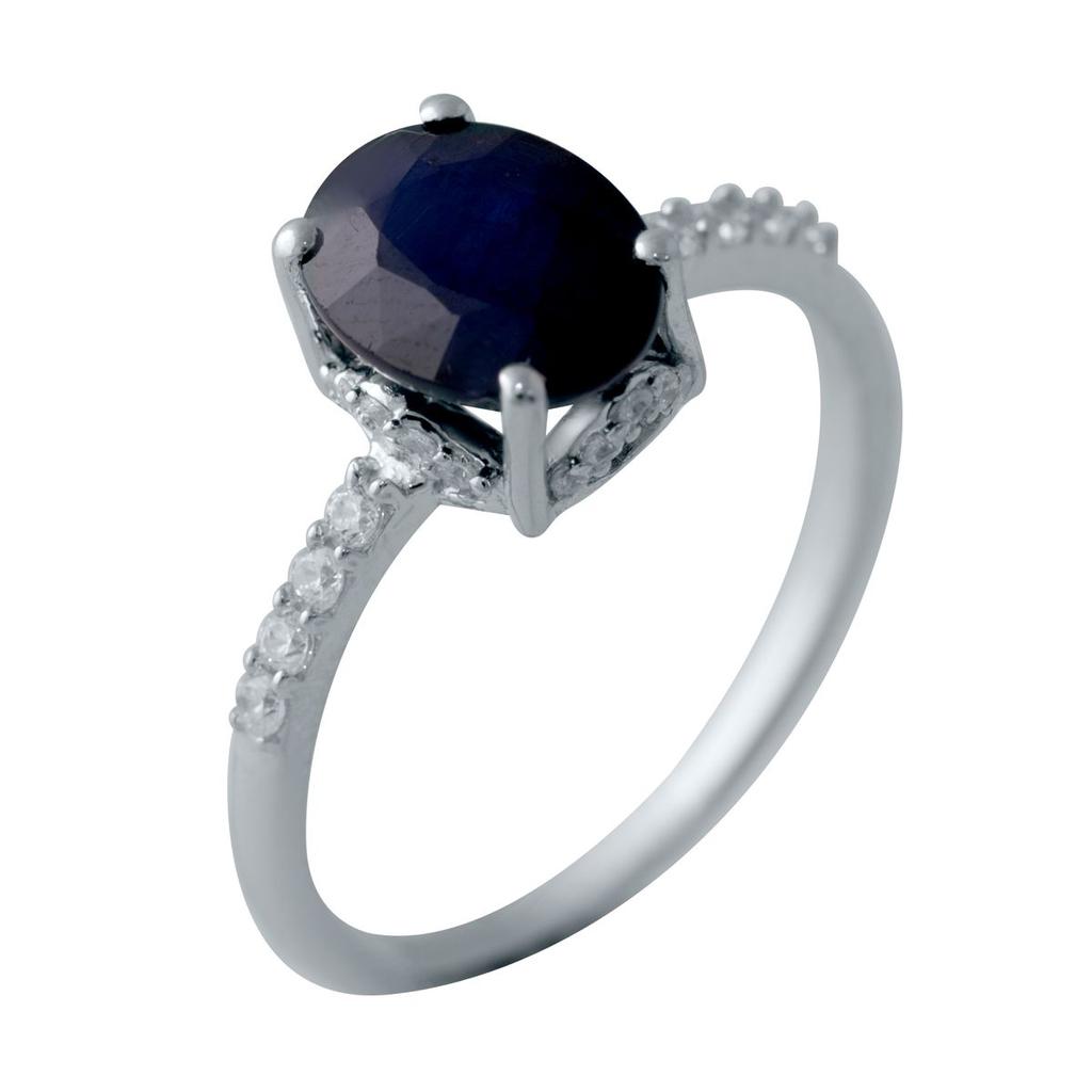 Stříbrný prsten s přírodním safírem 1.995ct (2006336) 2,1 g. 925 vzorků