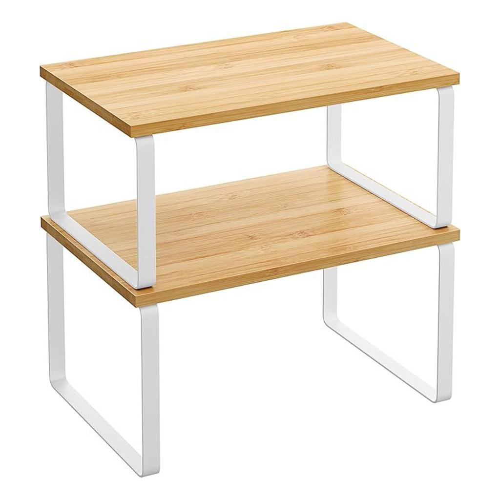 Wooden Kitchen Organizer Shelf Multifunctional Storage Rack for Spices Countertop Cabinet 2 Tier Desktop