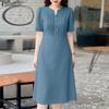 ZANZEA Women Summer V-Neck Casual Short Sleeve Dress