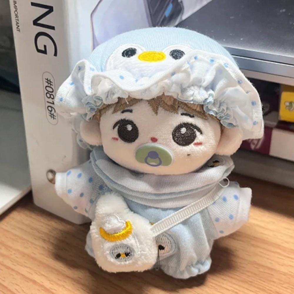 1 set Penguin Baby 10cm Cotton Doll Clothes Baby Bottle Outfit Cotton Doll's Clothes Set Mini Cartoon 10cm Doll Clothes
