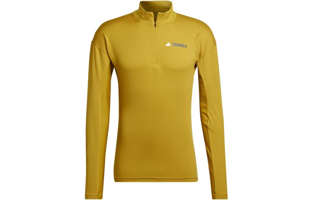 adidas T Shirts Men's Yellow Half Turtleneck Moderate Straight Fit HI1309