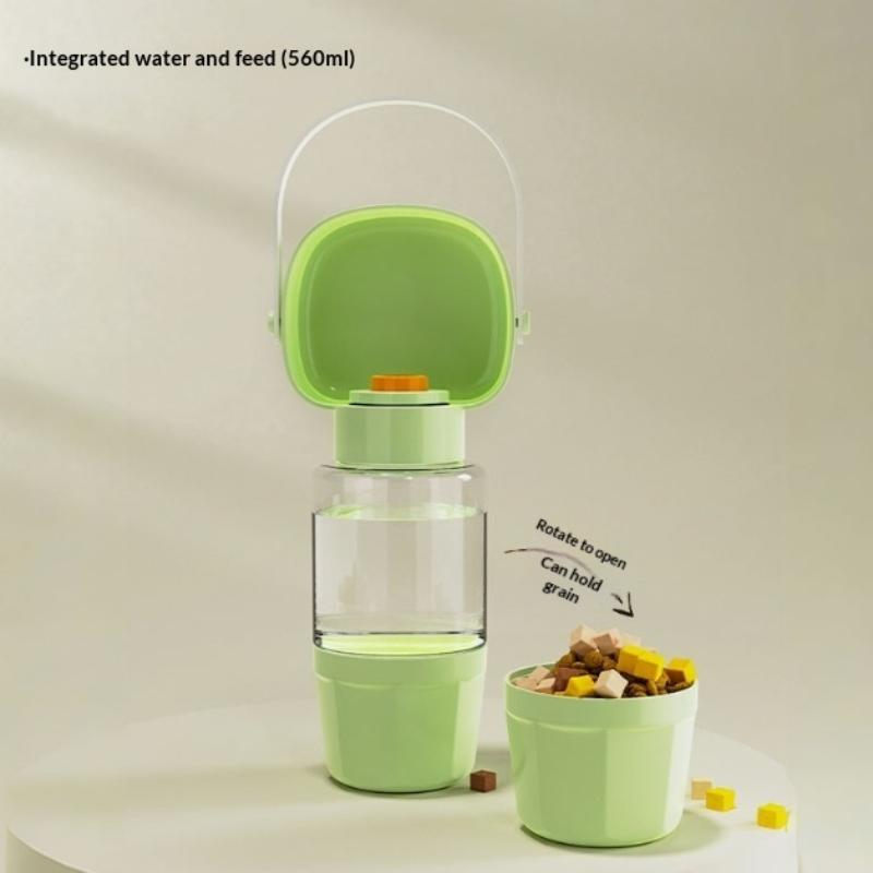 

Пляшка для води для домашніх тварин Портативна чашка-супутник для тварин Собача дорожня пляшка для води Питна миска для їжі 2 в 1 світло-зелений колір