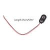 10 Pack 9V Battery Clip I Type Faux Leather Black Red Wires Leads Length 5.9"