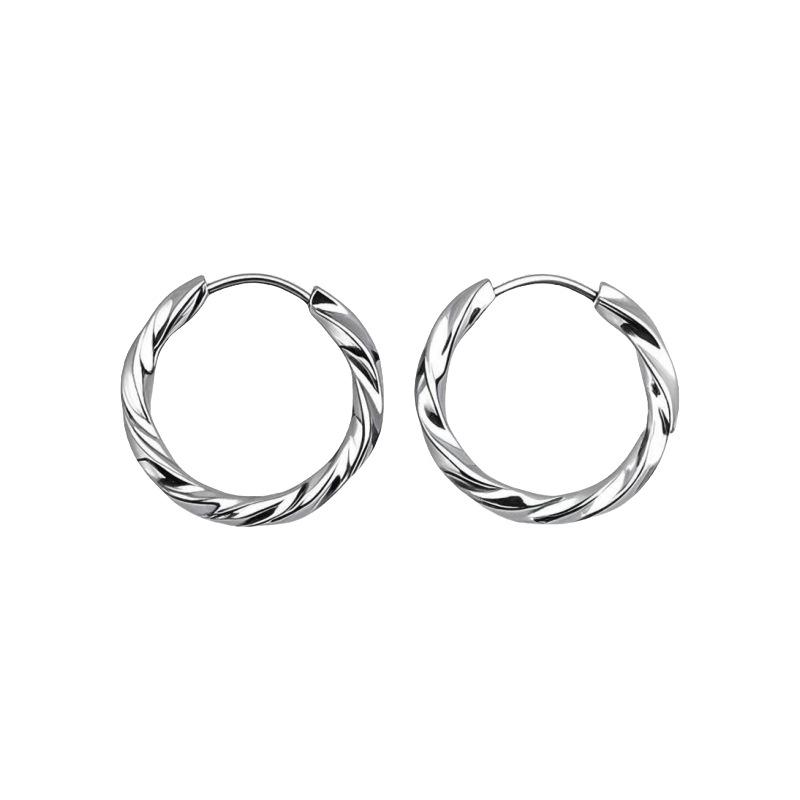 New High-End Twisted Hoop Earrings for Women - Elegant European & American Style