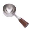 304 Stainless Steel Bean Tea Scoop Short Wooden Handle Stainless Steel Scoop  For Ground Coffee