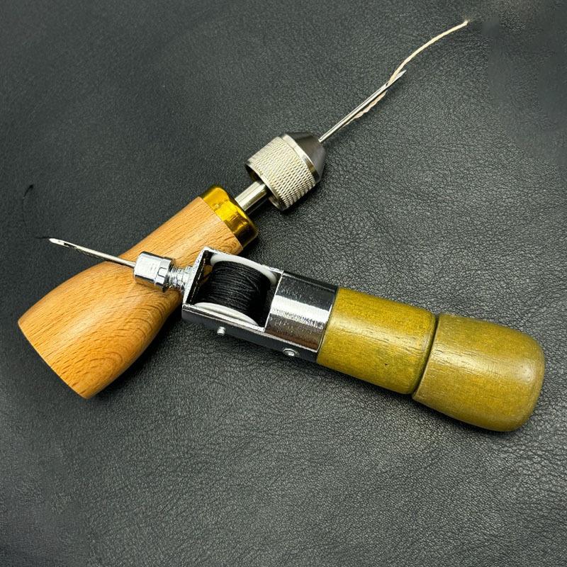 Diy Leather Sewing Awl Kit Waxed Thread Hand Sewing Tools Leather Craft Edge Stitching Belt Strips Shoemaker Canvas Repair Tool